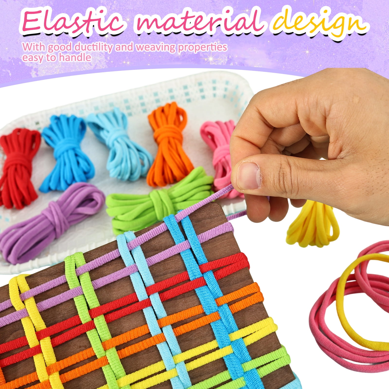 Austok 800 Pcs Refill Loops Potholder Multi Colored Weaving Machine Loops Weaving Craft Bands for DIY Crafts Supplies Kids Adults