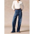 thumbnail image 6 of Womens Jeans High Waisted Straight Leg Baggy Boyfriend Jeans for Women Cargo Pants Deep Blue XL, 6 of 9