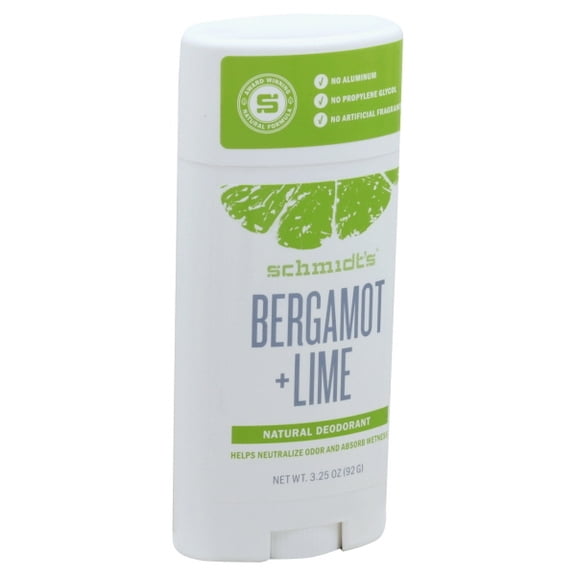 Schmidts 244591 3.25 oz Bergamot Plus Lime Deodorant Stick