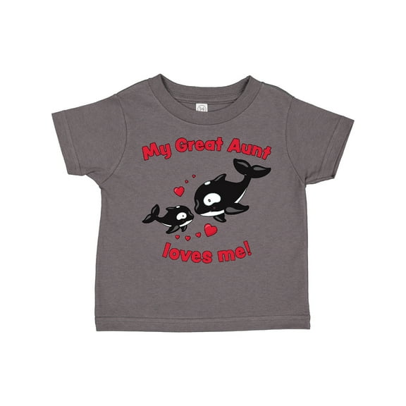 Inktastic My Great Aunt Loves Me Orca Family Boys or Girls Toddler T-Shirt