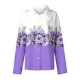 thumbnail image 5 of RYDCOT Spring Fall Tops for Women Trendy Casual Long Sleeve Button Down Floral Shirts Turndown Collar Blouse Loose Fit Ladies Tops and Blouses Sale or Clearance, 5 of 5
