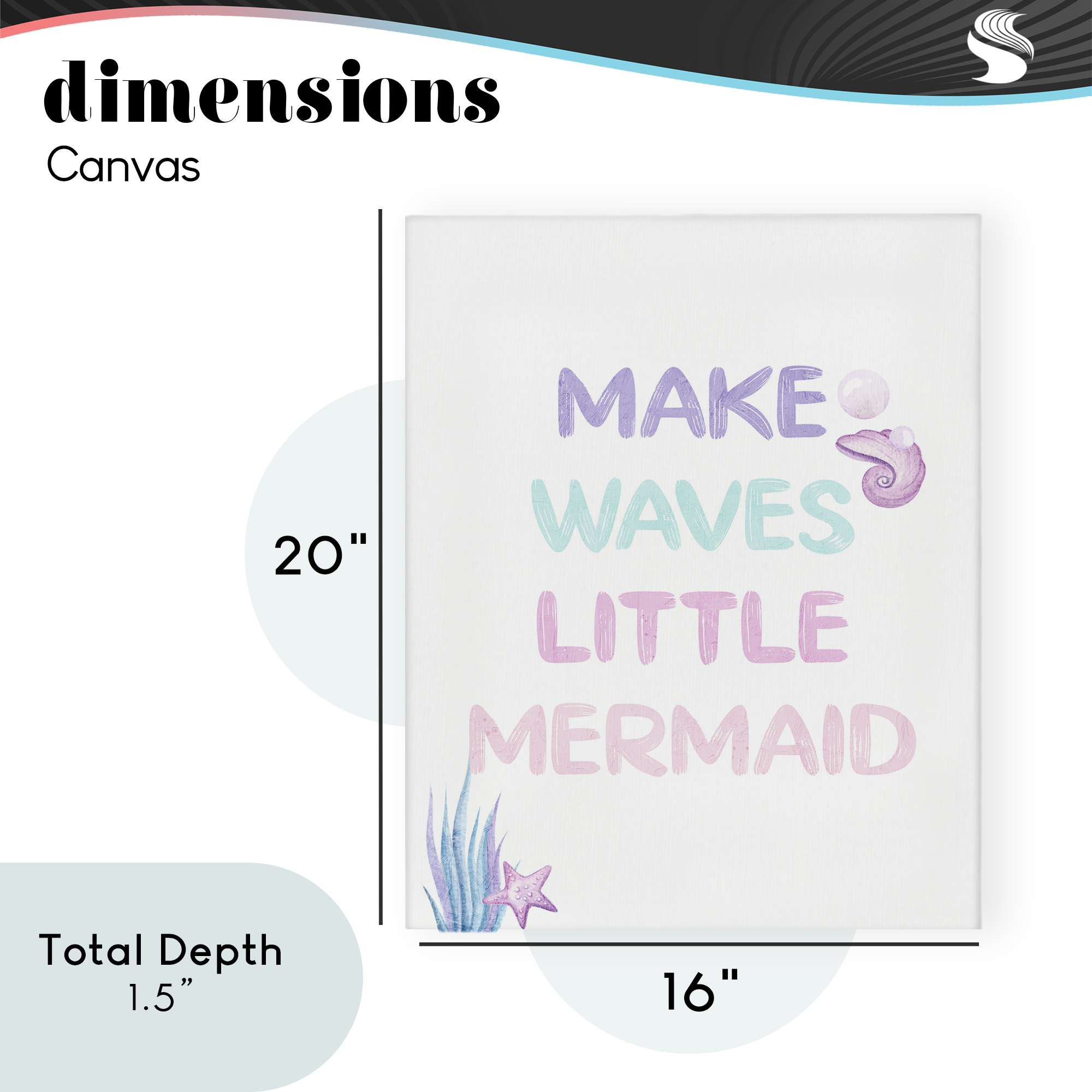 Make Waves Little Mermaid Canvas Wall Art, design by Kim Allen