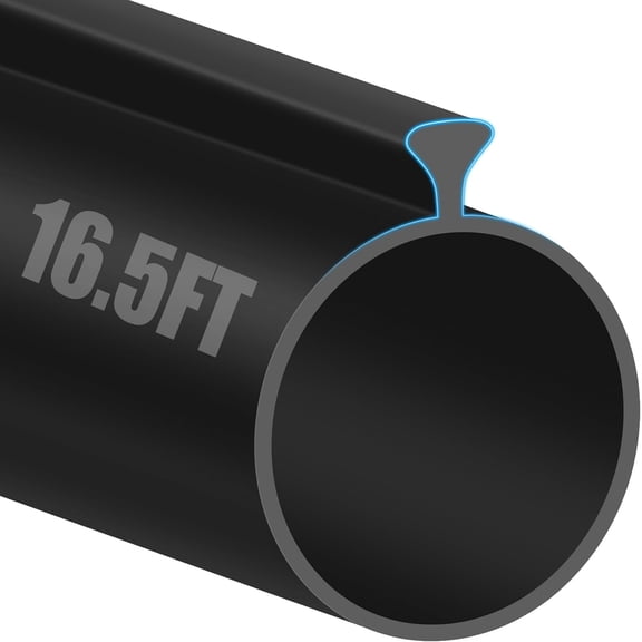 16.5FT Garage Door Seals Bottom Rubber, 0.2" Triangle Weather Stripping Seals for Single Track Weatherproofing Threshold Replacement Strip Fits 16.5FT Wide or Smaller Doors, Black