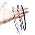 thumbnail image 3 of Banda para el cabello con dientes para hombres, banda para el cabello de metal de moda para hombres, diademas onduladas unisex elásticas negras, antideslizantes (6 piezas), 3 of 5