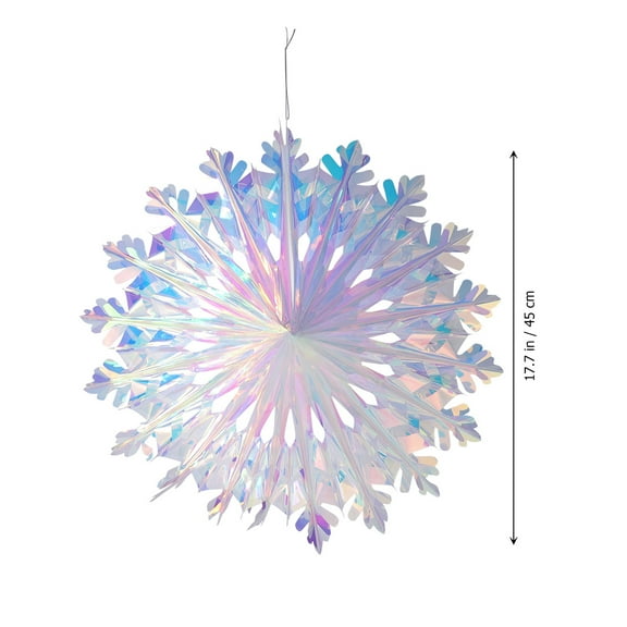 AURARMLET 1Pack Iridescent Snowflake Foil Ceiling Snowflake Decorative Hanging Ornaments For Wedding Birthday Festivals