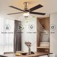 thumbnail image 3 of Wuzstar 44" Reversible Ceiling Fan Light w/ Remote Control 5 Wood Blades Indoor Outdoor LED Ceiling Fan Lamp Fandelier Gold, 3 of 12