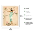 thumbnail image 2 of Magnolia - Hawaiian Woman reaches for a Magnolia Blossom Flower - Vintage Hawaiian Airbrush Art by Gill c.1940s - Fine Art Matte Paper Print (Unframed) 16x20in, 2 of 4