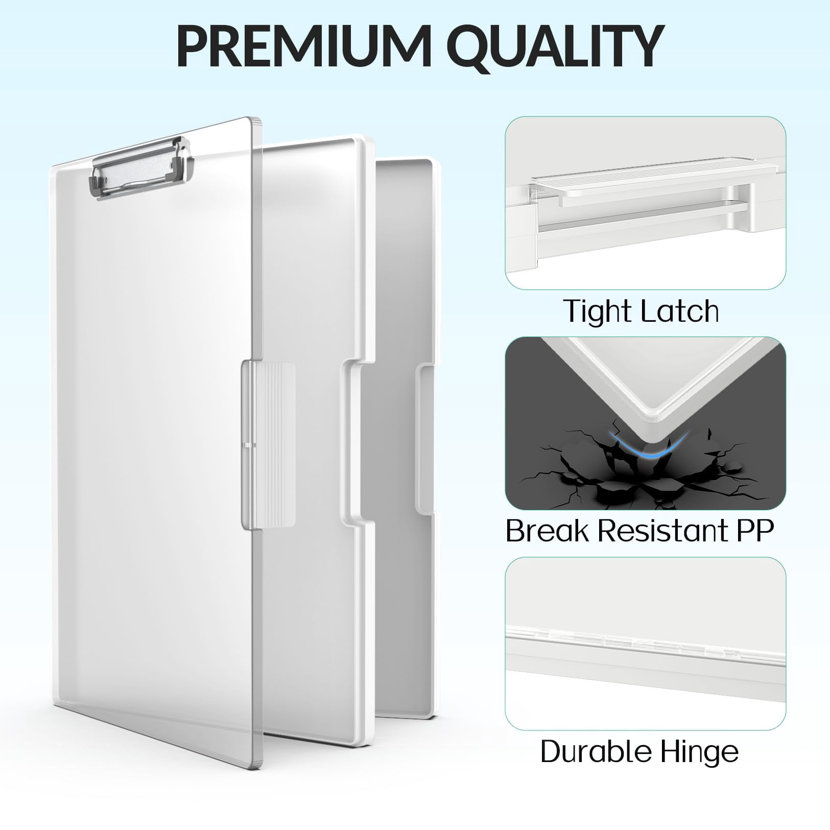 Clipboard With Storage  Heavy Duty Cleaview Clip Boards 8.5x11 Dual Dry Erase Plastic High Capacity Clipboards Folder For Teacher Nurse School & Office Supplies