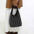 thumbnail image 5 of HUISZJ Stylish Studded Shoulder Bag, rendy Shoulder Bag, Large Capacity Tote Handbag for Women Work Shopping Travel (Black), 5 of 10