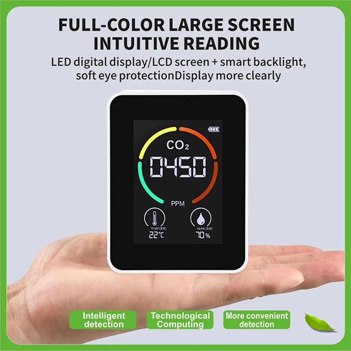 10X Temperature & Humidity Meter, Air Quality Monitor, Digital Air Pollution Carbon Dioxide Detector A,10 x Air Quality Analyzer 10 x USB Cable 10 x User Manual,White