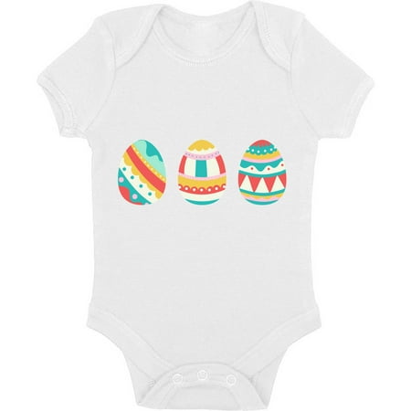 

Ugly Easter Bodysuit - Colorful Blue Eggs Graphic Short Sleeve Body for Kids Boys Girls Holiday Easter Outfit