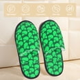 thumbnail image 2 of Bixox Men's Women's Green Broccoli Patterned Plush House Slippers, Memory Foam Slippers, Indoor and Outdoor Warm Plush Bedroom Shoes, Soft Flat Sole, Comfortable and Non-slip, 2 of 5