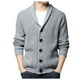 thumbnail image 1 of Gibobby Suéter cárdigan para hombre Cárdigan de punto trenzado para hombre, cuello de chal, ajuste holgado, manga larga, casual, cárdigan(Gris,XG), 1 of 5