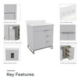 thumbnail image 5 of CosmoLiving Leona 30” Bathroom Vanity, Gray with Silver Metal, 5 of 16