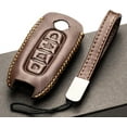 thumbnail image 4 of Vitodeco Genuine Leather Smart Key Fob Case Compatible with Nissan Sentra, Versa, Rogue, Pathfinder, Murano, Kicks, Ariya, Armada (Trunk Button, Brown), 4 of 5