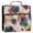 Teal and Orange Abstract Shapes, variant on Water-Resistant 3-Ring Binder Organizer with Multiple Pockets Zipper Binder Bag for Office Teal and Orange Abstract Shapes