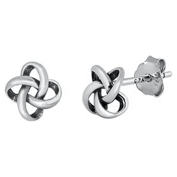 Simple Knot Earrings, Sterling Silver 925, Jewelry With Box