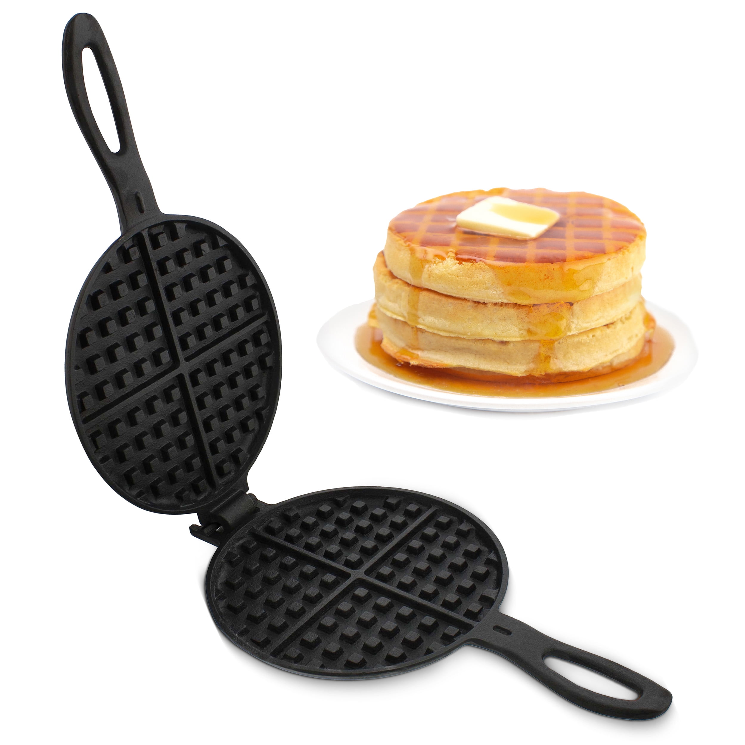 Rome Industries Durable Cast Iron Old Fashioned Waffle Iron for