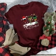 thumbnail image 2 of Womens Tops T-Shirts Casual Christmas Red Glass Printed Round Neck Short Sleeve Womens Blouse, 2 of 4