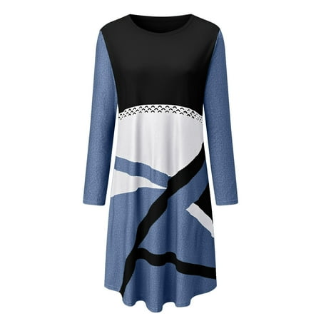 

Pianpianzi Women s Dress Pants Elastic Waist Womens Formal Shorts Women Dress Booties Women s Long Sleeve Positioning Print Round Neck Long Sleeve Pocket Dress