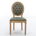 thumbnail image 3 of French Dining Chairs Set of 2 - Olive Green PU Leather, Solid Wood Frame, Nailhead Trim, 23" Wide, for Dining Room - SW1839WP. Elegant & Comfortable., 3 of 9