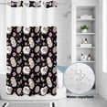thumbnail image 2 of No Hook Shower Curtain, Easter Shower Curtains for Bathroom with See Through Top Window, Spring Sheep Chickens Eggs Butterfly Flowers Black Waterproof & Washable Bath Curtain Small Stall 36"x78", 2 of 9