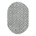 thumbnail image 3 of Unique Loom Trellis Shag Collection Area Rug - Ruth (5' 3" x 8' Oval Gray/Ivory), 3 of 11