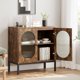 thumbnail image 1 of Yeshouse aparador independiente de 79 cm de ancho con puerta de cristal, estante ajustable y patas resistentes, almacenamiento compacto para cocina, pasillo o sala de estar, diseño moderno y funcional, 1 of 9