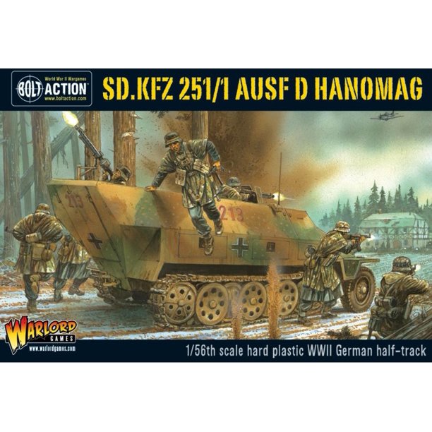 28mm Action de Boulon: WWII SdKfz 251/1 Ausf D Hanomag Allemand Halftrack (Plastique)