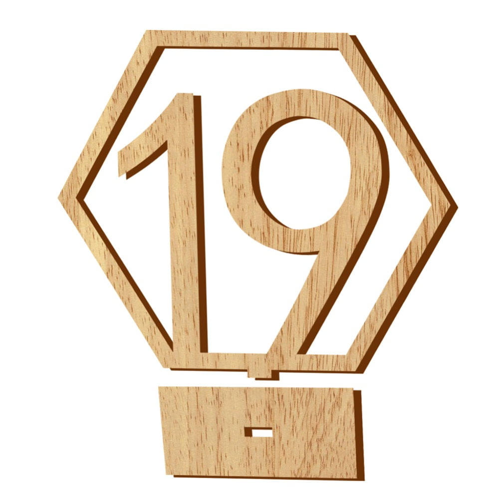 20 Sets Wooden Hexagon 1-20 Table Numbers for Wedding Party Decoration 