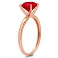 thumbnail image 3 of 0.5 ct Round Cut Simulated Ruby Solitaire 14K Rose Gold Womens Engagement Ring, 3 of 4
