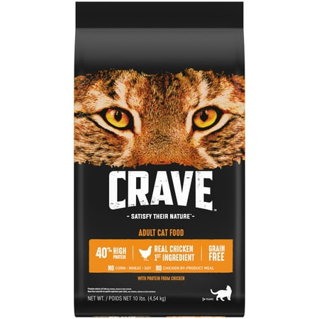 UPC: 0023100123363 | CRAVE Grain Free with Protein from Chicken Dry Cat Food for Adult Cat 10 lb. Bag