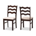 thumbnail image 2 of Baxton Studio Amara Mid-Century Modern Cream Fabric and Dark Brown Finished Wood 2-Piece Dining Chair Set, 2 of 7