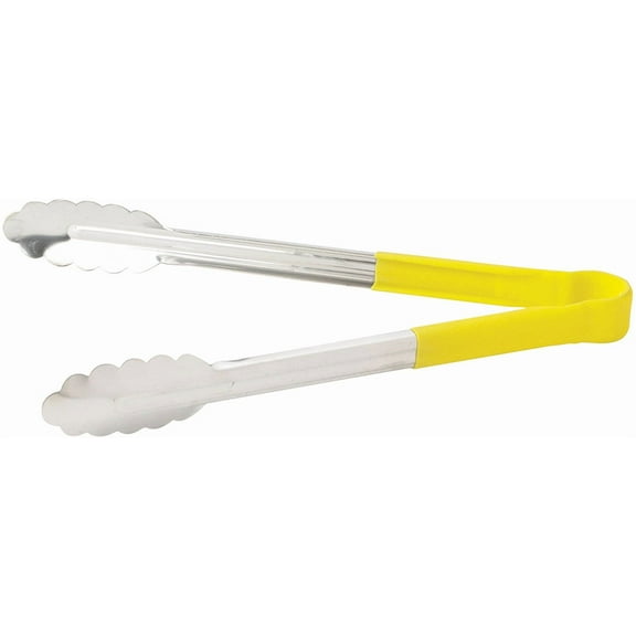 Winco Utility Tong with Yellow Non-Slip Grip, 16-Inch