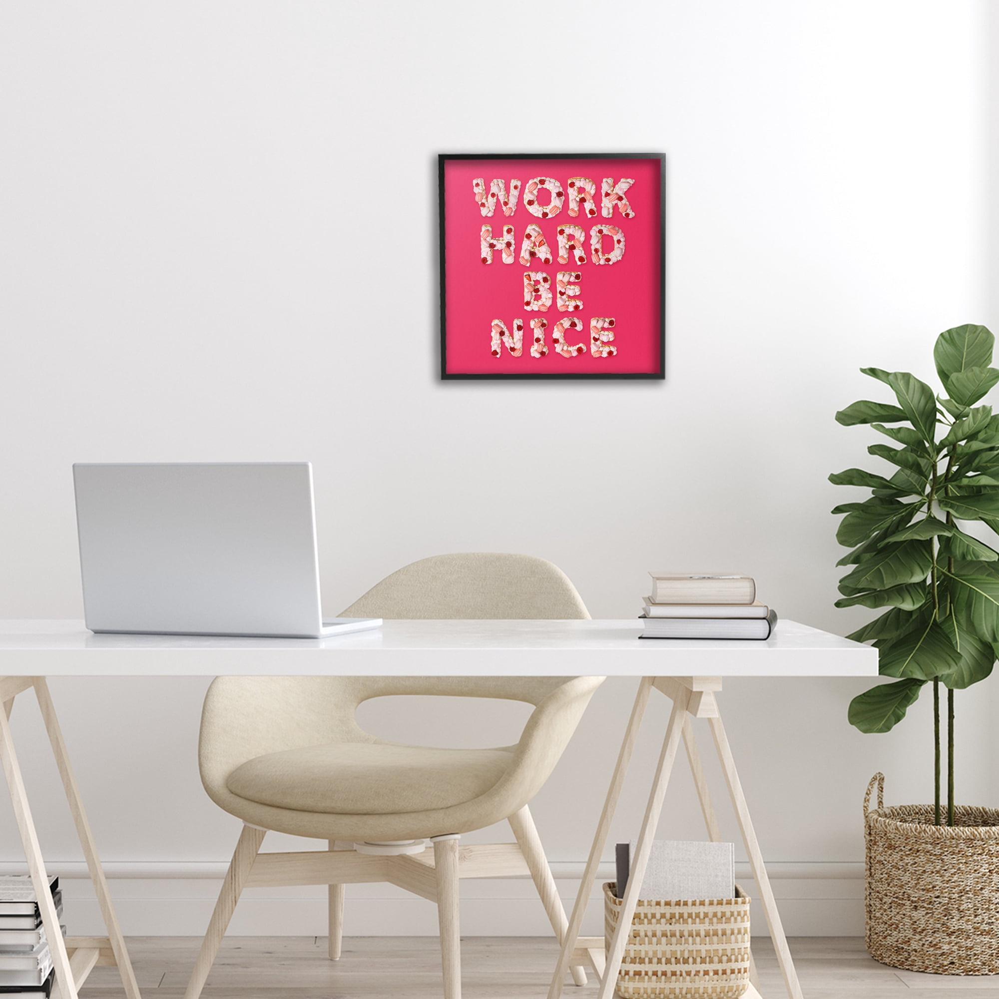 Work Hard Be Nice Black Framed Giclee Art, design by LISH Creative