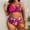 Hot Pink, variant on QUNYINEY Plus Size Womens Bikini Swimsuits High Waisted Floral 2 Piece Swimwear Push Up Triangle V Neck Swimsuit Sets