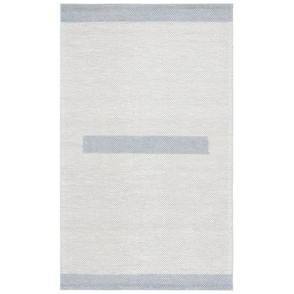 SAFAVIEH Natura Marina Striped Wool Area Rug, Ivory/Light Blue, 8' x 10'