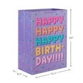 thumbnail image 3 of Hallmark Jumbo Birthday Gift Bag (Purple Confetti), 3 of 6