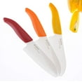 thumbnail image 2 of Kyocera Advanced Ceramic Revolution Series 5-1/2-inch Santoku Knife, Yellow Handle, White Blade, 2 of 2