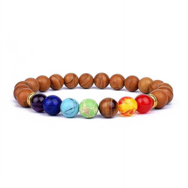 Pulseras y brazaletes de Chakra de piedra Natural para hombres, pulsera de equilibrio de Yoga, abalorio Ojo de Tigre, Nueva joyería de oración de Buda