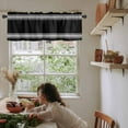 thumbnail image 6 of Black Striped Kitchen Valances for Windows 42x18 Inch Kitchen Curtains Valances Rod Pocket Farmhouse Black White Stripes Bathroom Window Valances for Window Treatment Decor, 6 of 6