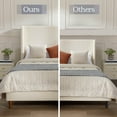 thumbnail image 2 of King Size Upholstered Platform Bed Frame with 54" Tall Wingback Headboard, Chenille Fabric, Strong Wood Slats Support, No Box Spring Needed, 1000LBS Capacity, Easy Assembly, Ivory, 2 of 8