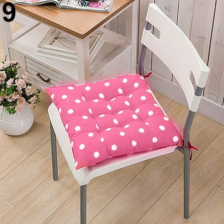 

OPOLSKI Soft Polka Dot Solid Seat Pad Travel Home Office Decor Tie On Chair Cushion