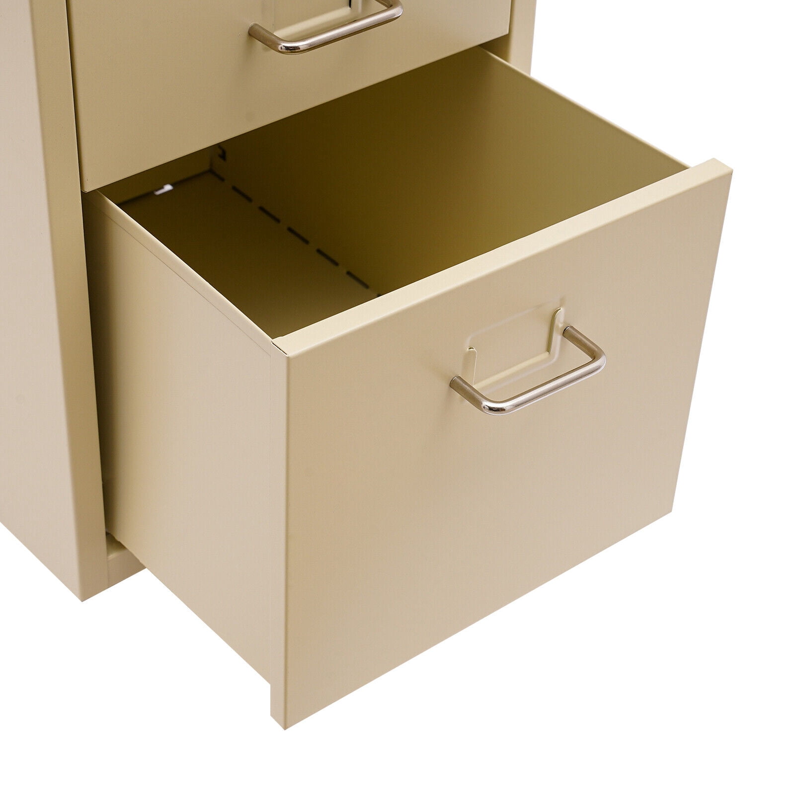 Beige Metal File Storage Cabinet, Storage Cabinet with 5 Drawers, 5-Drawer Storage Cabinet with Wheels