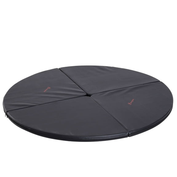 Pole Dance Mat 59" - Foldable Crash Pad, Portable Round Pole Dancing Floor Mat, Lightweight & Waterproof, for Home, Studio & Beginner Practice - Black