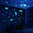 thumbnail image 3 of Estrellas que brillan en la oscuridad para el techo, 103 piezas de estrellas que brillan en la oscuridad para decoración de pared de niños, para dormitorio infantil, 3 of 5
