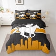 thumbnail image 2 of Horse Race Bedding Comforter Sets 7pcs Galloping Animal Bed in a Bag Derby Racing Full Bedding Sets Western Cowboy Comforter Set Competitive Game Gaming Gamer Bedding Sets & Collections (Black Yellow), 2 of 4