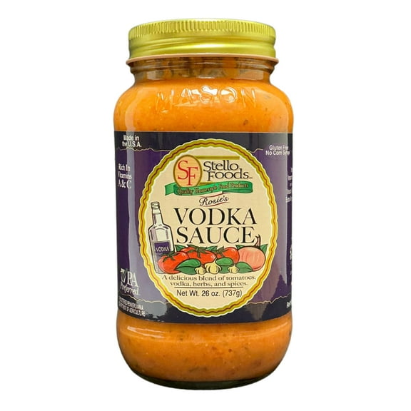 Stello Foods - Rosie's Vodka Sauce 25 oz, Vegetarian, No Added Sugars, Natural Ingredients