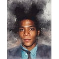 thumbnail image 4 of Stephen Chambers 25x32 White Modern Wood Framed Wall Art Titled - Basquiat Watercolor, 4 of 6