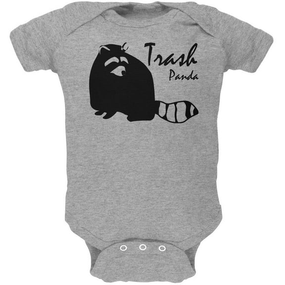 Raccoon Trash Panda Silhouette Soft Baby One Piece Heather 0-3 M